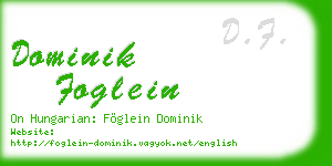 dominik foglein business card